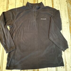 Columbia 1/4 Zip Ascender Softshell Pullover Jacket Men's Size Large BLACK
